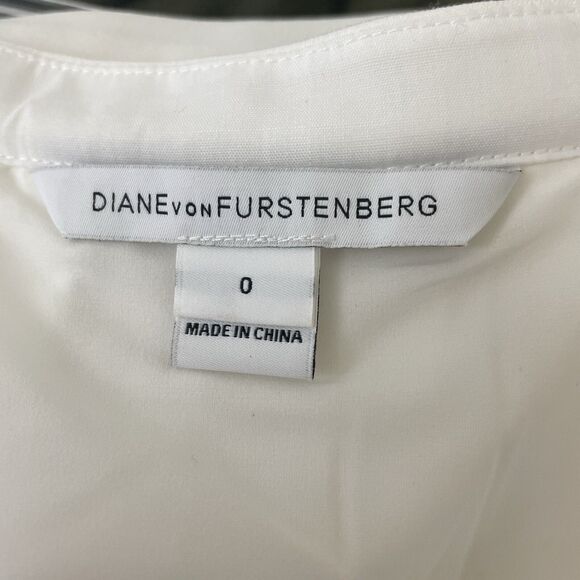 Diane Von Furstenberg DVF Eliza Skirt Size 0 White A-Line Back Pleated Lined - Picture 4 of 4